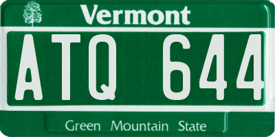 VT license plate ATQ644