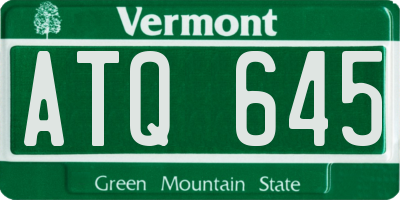 VT license plate ATQ645