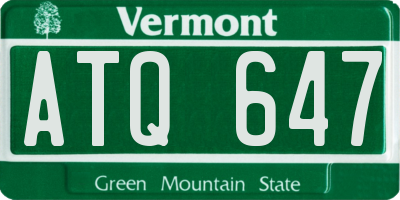 VT license plate ATQ647