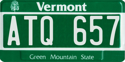 VT license plate ATQ657