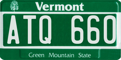 VT license plate ATQ660