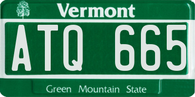 VT license plate ATQ665