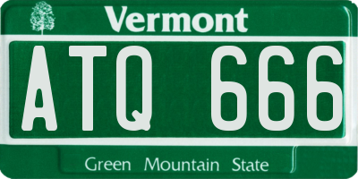 VT license plate ATQ666