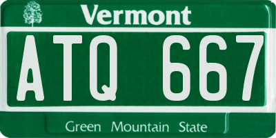 VT license plate ATQ667