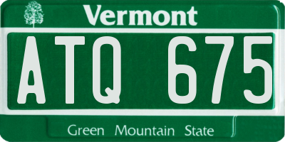 VT license plate ATQ675