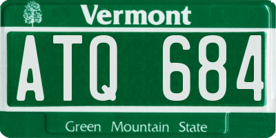 VT license plate ATQ684