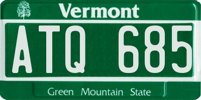 VT license plate ATQ685