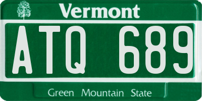 VT license plate ATQ689