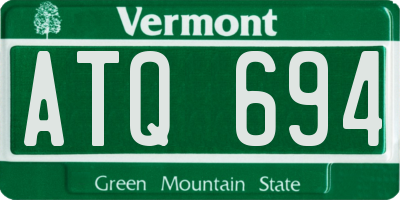 VT license plate ATQ694