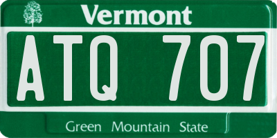 VT license plate ATQ707