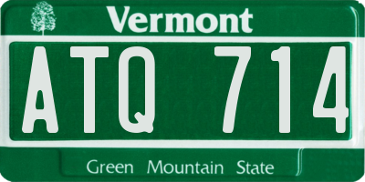 VT license plate ATQ714