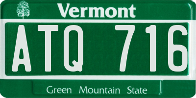 VT license plate ATQ716