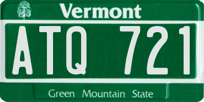 VT license plate ATQ721