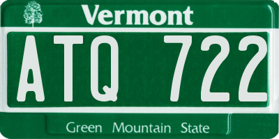 VT license plate ATQ722