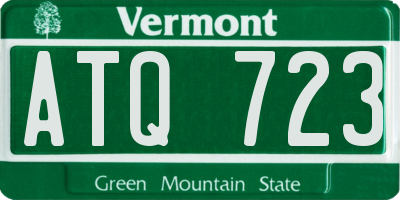 VT license plate ATQ723