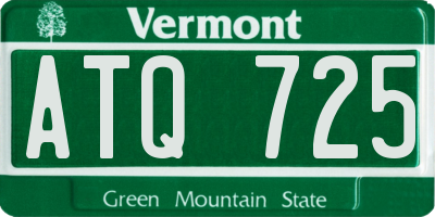 VT license plate ATQ725