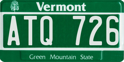 VT license plate ATQ726