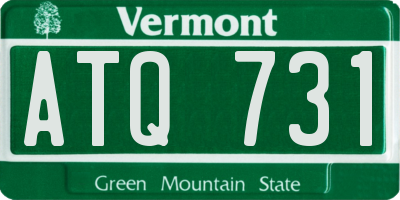 VT license plate ATQ731