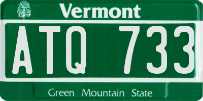 VT license plate ATQ733