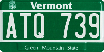 VT license plate ATQ739