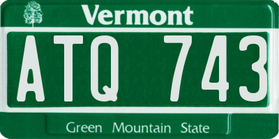 VT license plate ATQ743