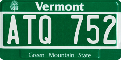 VT license plate ATQ752