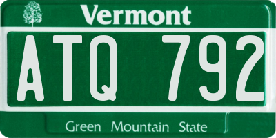 VT license plate ATQ792