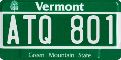 VT license plate ATQ801