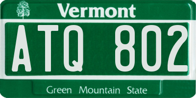 VT license plate ATQ802