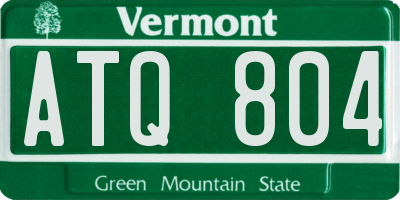 VT license plate ATQ804