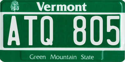 VT license plate ATQ805