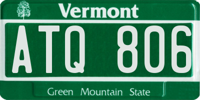 VT license plate ATQ806