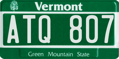 VT license plate ATQ807