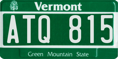 VT license plate ATQ815