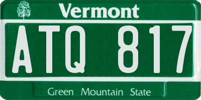 VT license plate ATQ817