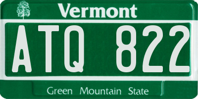 VT license plate ATQ822