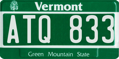 VT license plate ATQ833