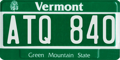 VT license plate ATQ840