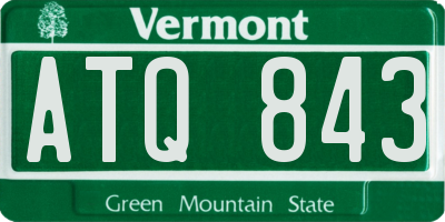 VT license plate ATQ843