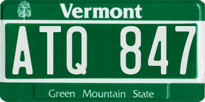 VT license plate ATQ847