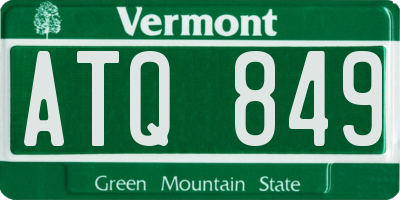 VT license plate ATQ849