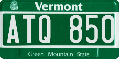 VT license plate ATQ850