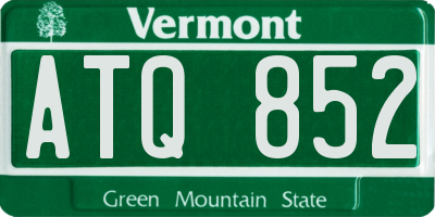 VT license plate ATQ852