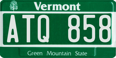 VT license plate ATQ858