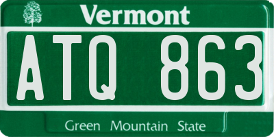 VT license plate ATQ863