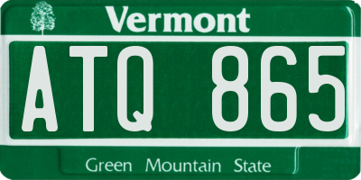 VT license plate ATQ865