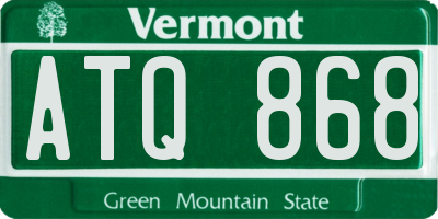 VT license plate ATQ868