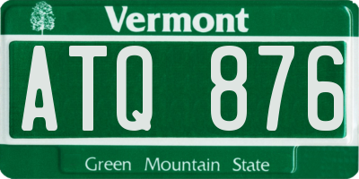 VT license plate ATQ876
