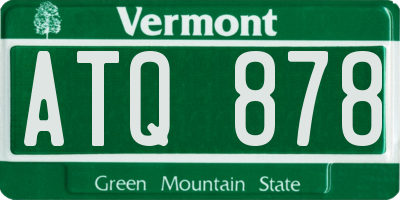 VT license plate ATQ878