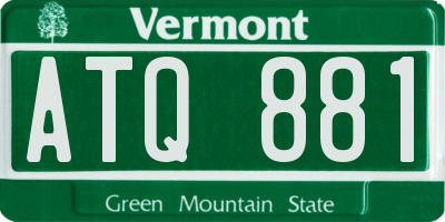 VT license plate ATQ881